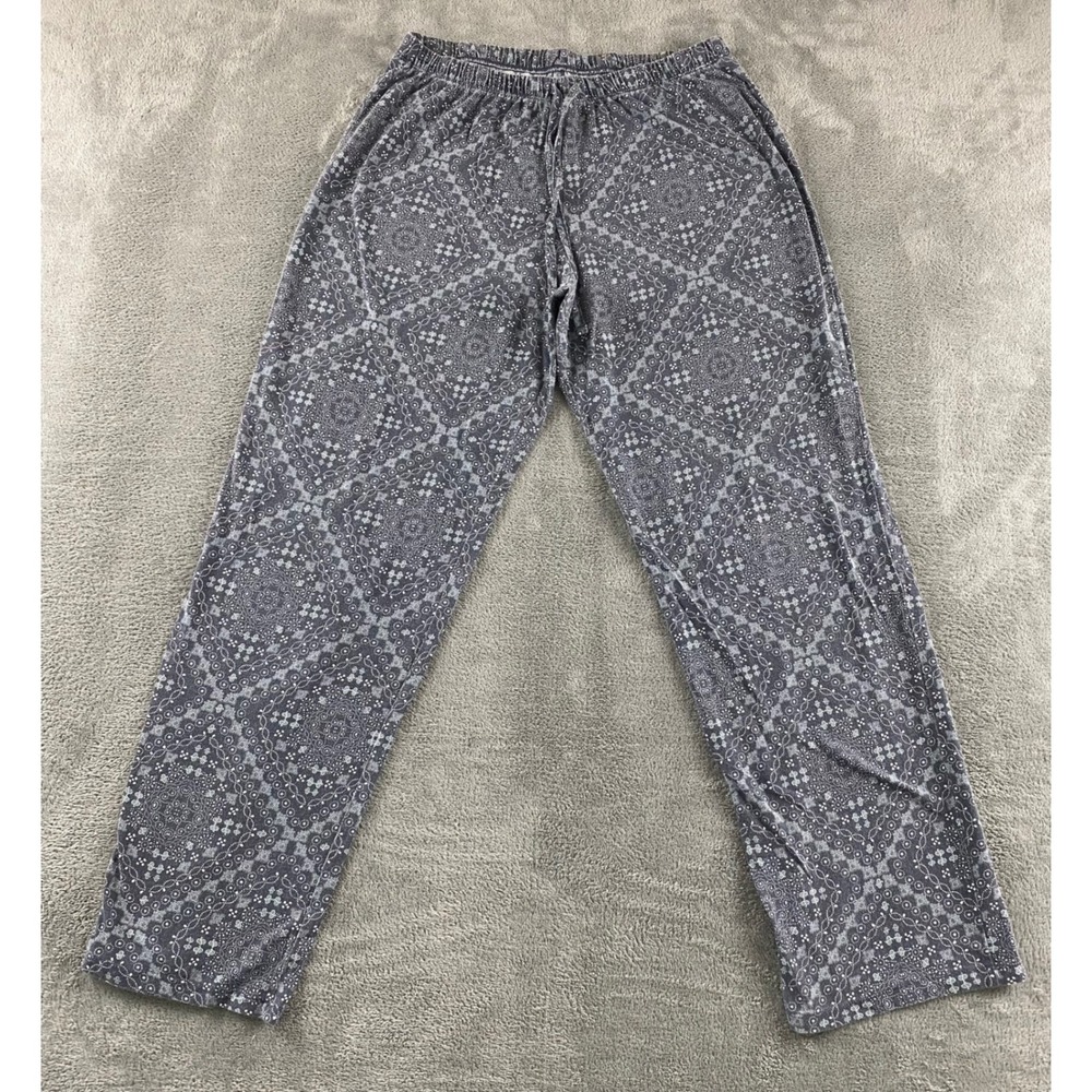 Sonoma Goods for Life Womens Grey Medallion Paisley Pajama Pants Sz M Drawstring